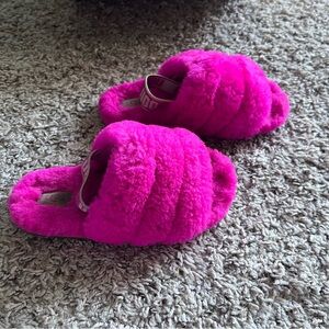 Toddler Girls Pink UGG Fluff Yeah Slippers